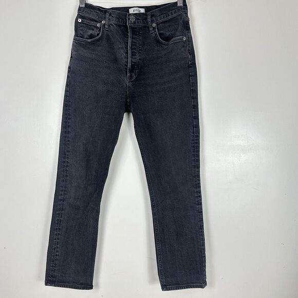 AGOLDE Riley High Rise Straight Crop in Panoramic Organic Cotton Jean Size 27 - Picture 2 of 16